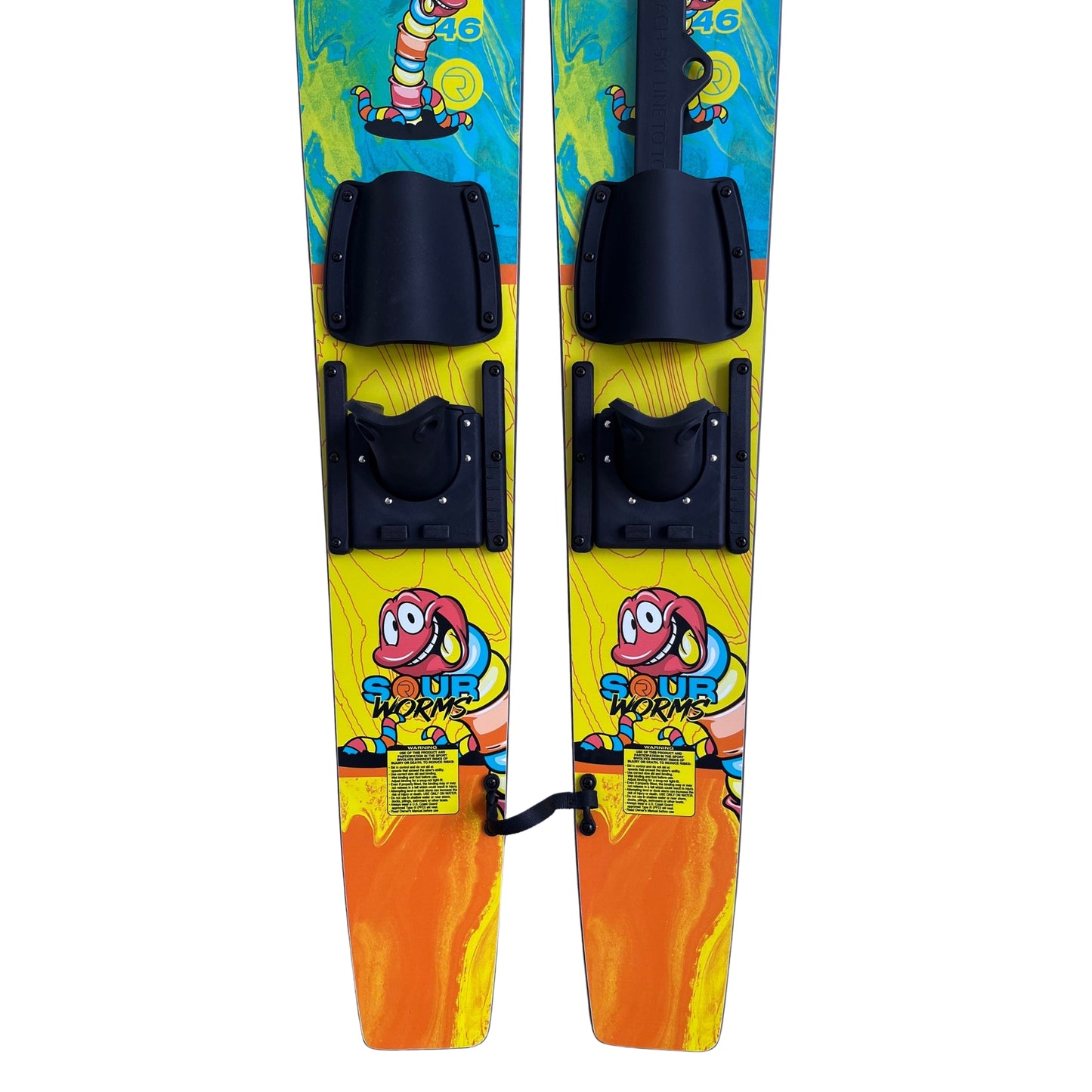 2027 Raptor Sour Worms Trainer Water Skis β tail and binding detail
