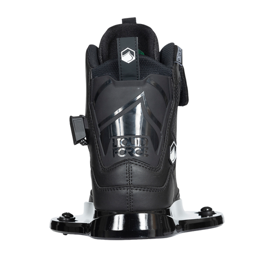 2027 Liquid Force Rant 6R Wakeboard Binding Black — front view showing velcro top strap and single-zone lacing