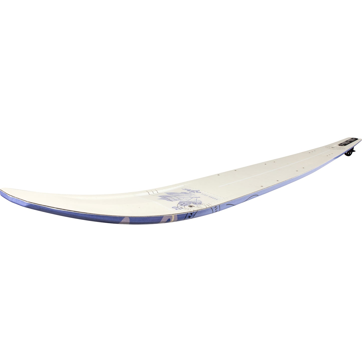 2027 Radar Lyric Alloy slalom ski — side profile showing rocker line and bevel