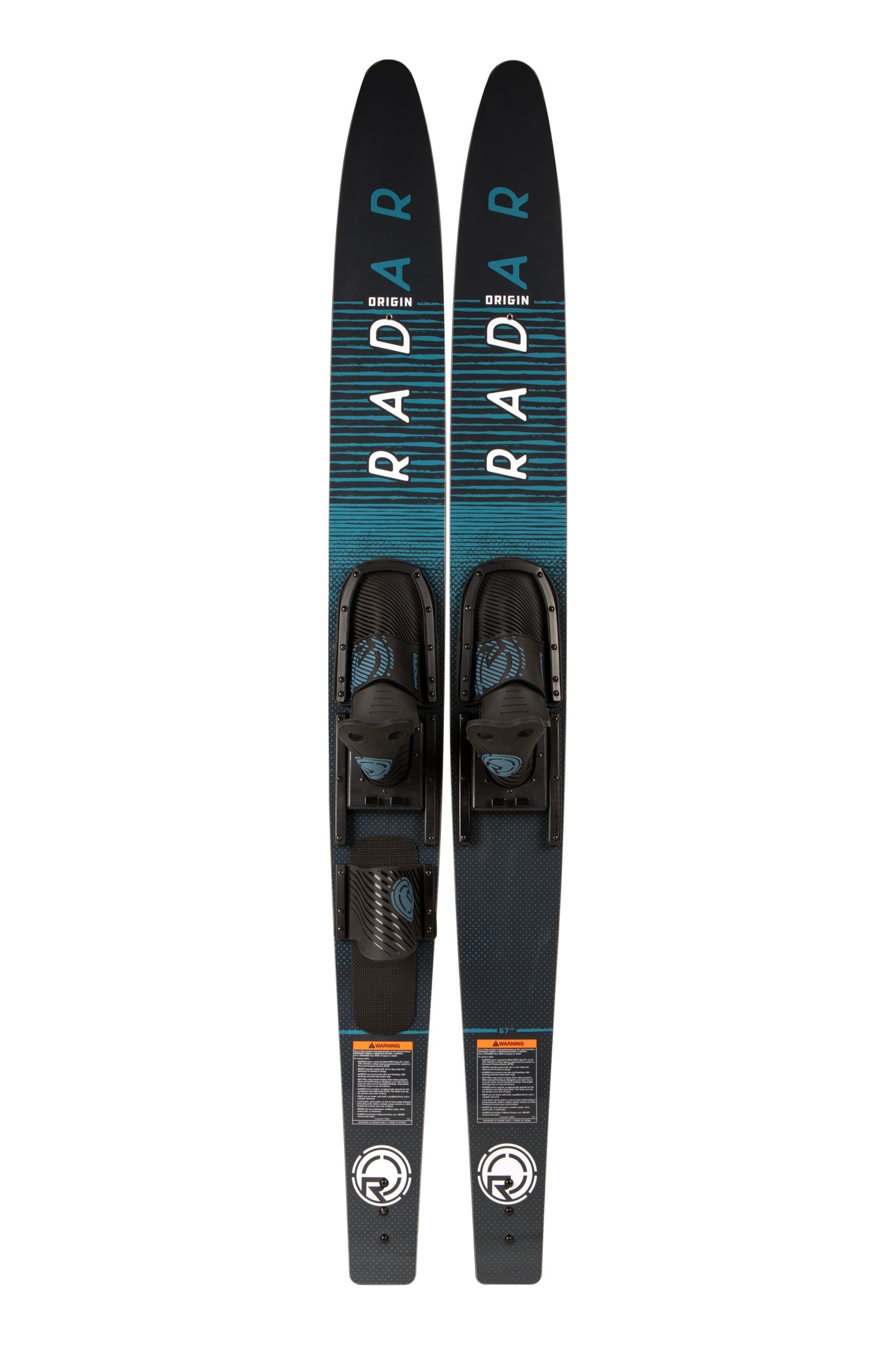 2027 Radar Origin combo skis Black / Battleship Blue 67 inch — pair with horseshoe bindings