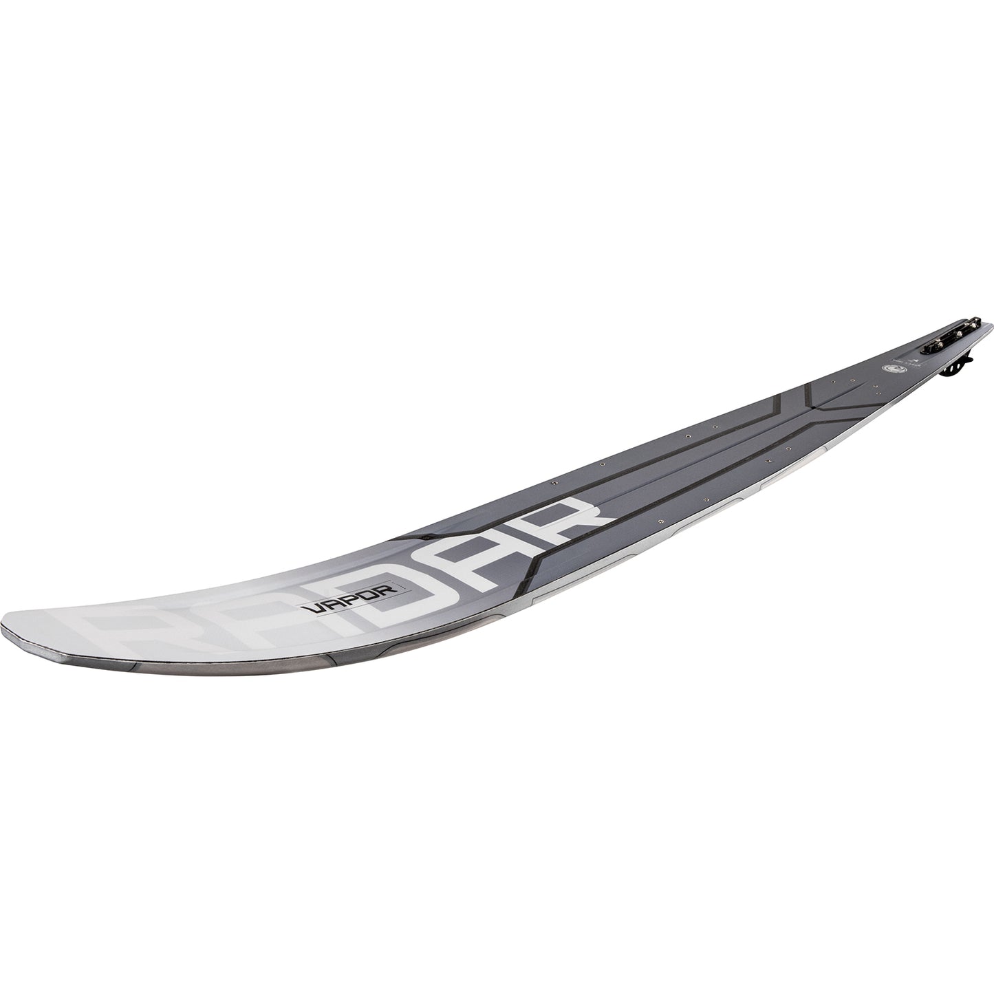 2027 Radar Vapor Graphite slalom ski — side profile showing rocker line and bevel