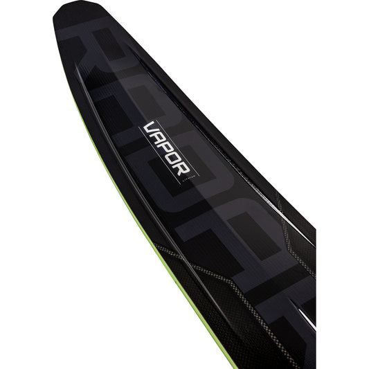 2027 Radar Vapor Lithium slalom ski Carbon / Black / Neon — topsheet and tip detail