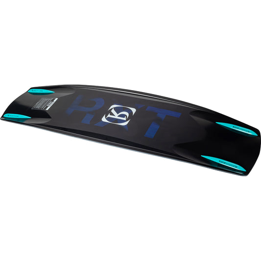 2027 Ronix RXT Blackout Technology Wakeboard Black / Holographic — angled topsheet with continuous rocker profile