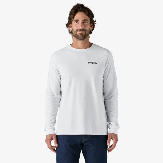 Patagonia P-6 Logo Responsibili-Tee Long Sleeve - White