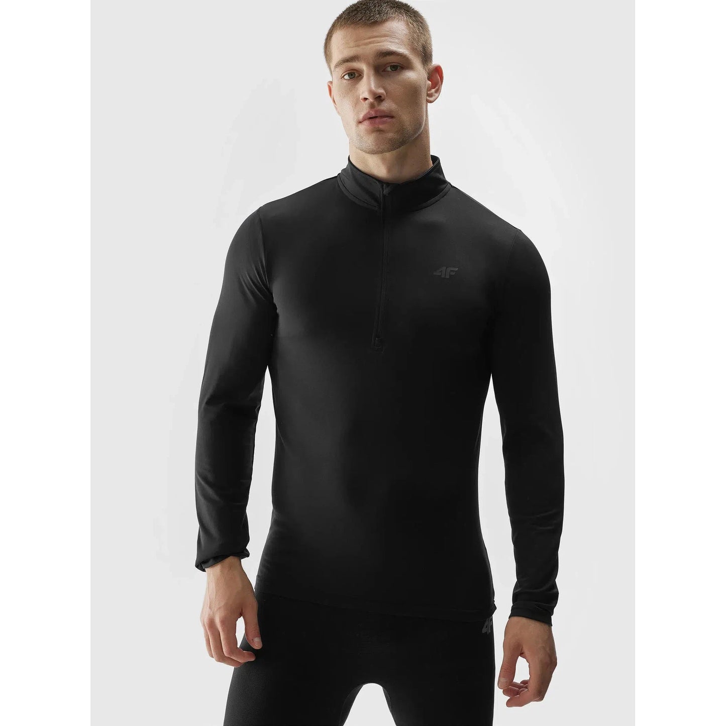 4F Men's brushed thermoactive underwear (top) - Black