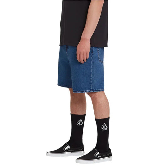 Volcom Billow Denim Shorts - Oliver Mid Blue