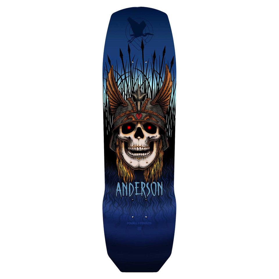 Powell Peralta Anderson Heron Skull 9.13 Skateboard Deck - Blue