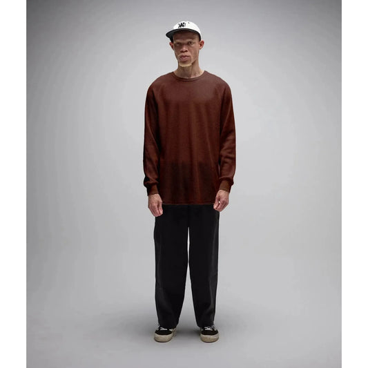 Former AG Raglan Waffle Jumper - Brown