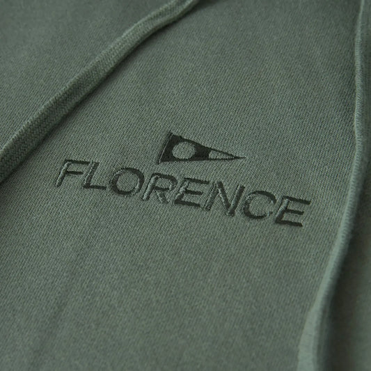 Florence Marine X Florance Embroidered Hoodie - Dark Sage