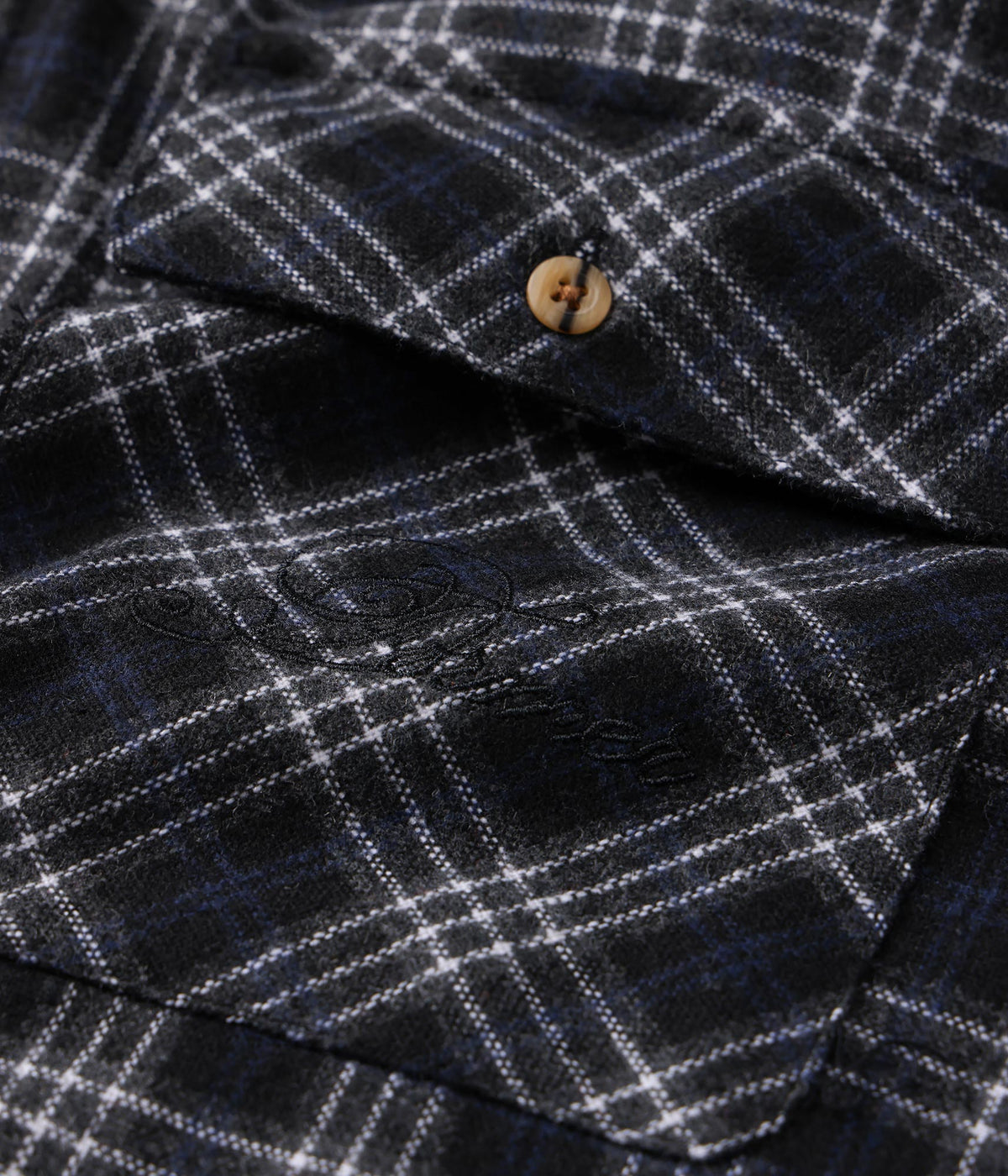 Former Vivian Flannel LS Shirt Black/Grey — worn on model