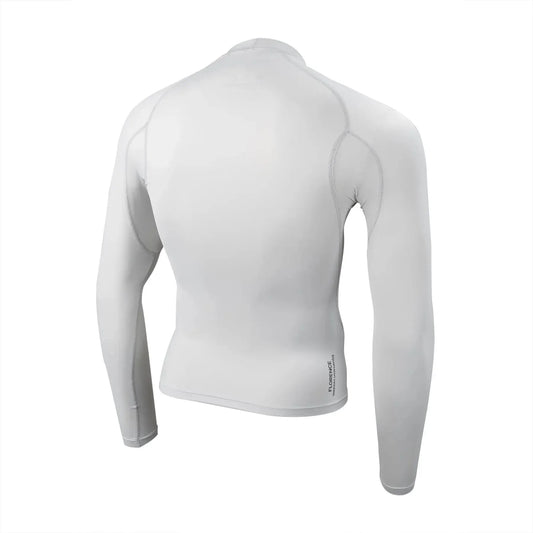 White long-sleeve athletic shirt on a white background welcome boardstore