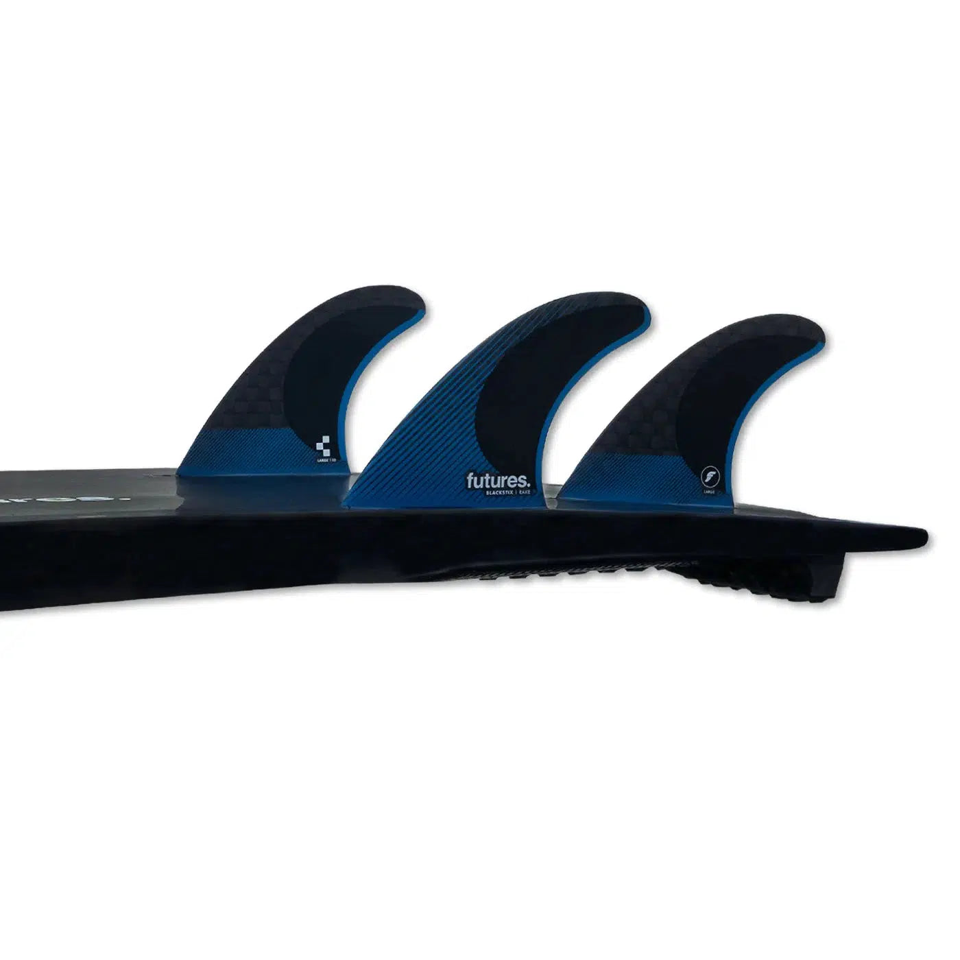 Futures R8 Blackstix Thruster Surfboard Fins - Rake (L)