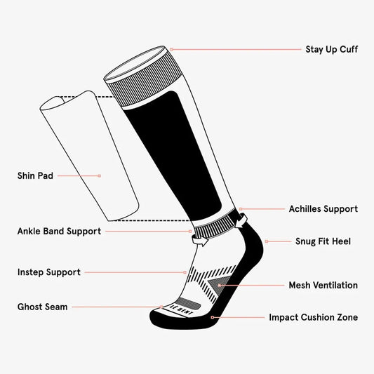 2026 Le Bent Light Cushion Pixel Snow Socks - Mono