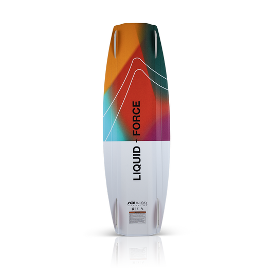 2027 Liquid Force Ethos Wakeboard - base showing single concave hull and rail channels