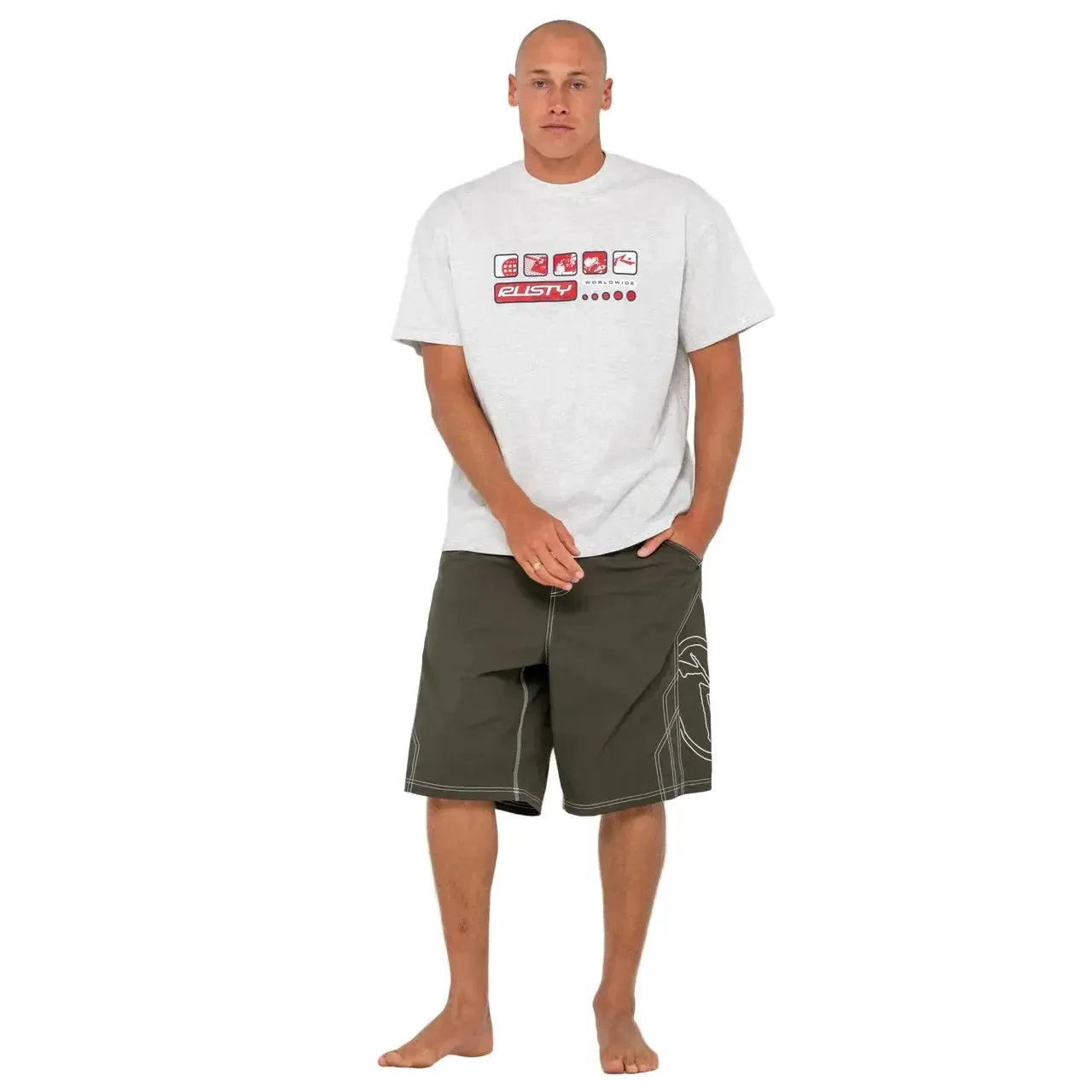 Rusty Tombstone 24 Baggy Boardshorts - Amy Green