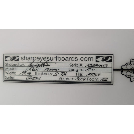 Sharpeye File Fifty Surfboard - 5'11" x 19 1/2" x 2 5/8" 30.9 L