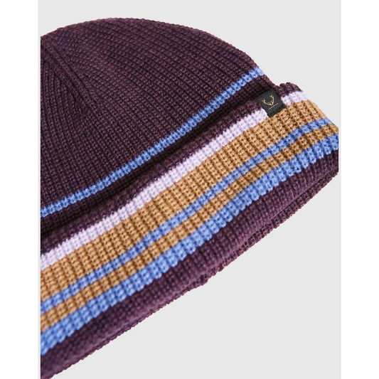 Rojo Super Stripe Beanie - Plum