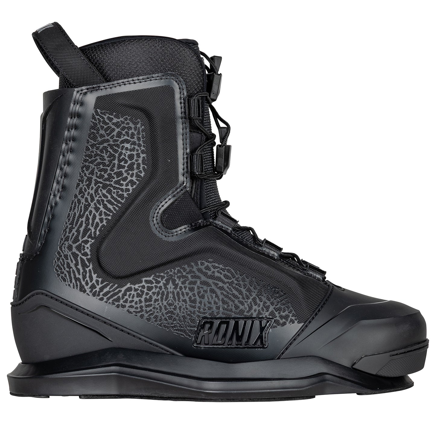2027 Ronix One Wakeboard Boots Black Elephant / Chrome — Cordura Ballistic Nylon detail