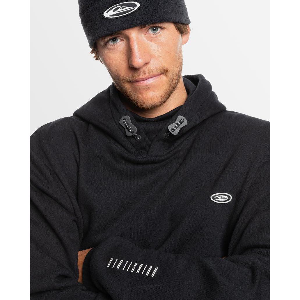 2025 Quiksilver Mens Big Logo Tech Pullover Hoodie - True Black