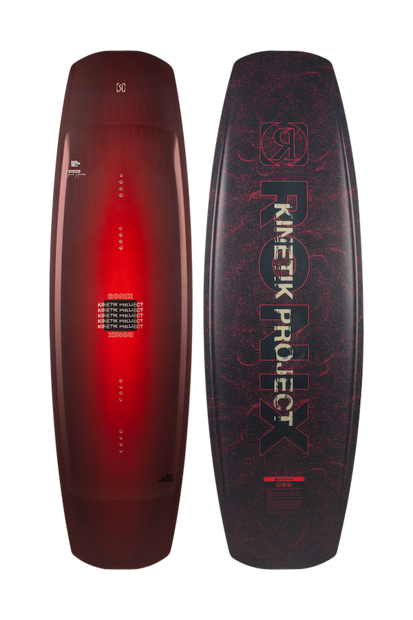 2027 Ronix Kinetik Project Wakeboard Metallic Red Wine — topsheet and base together