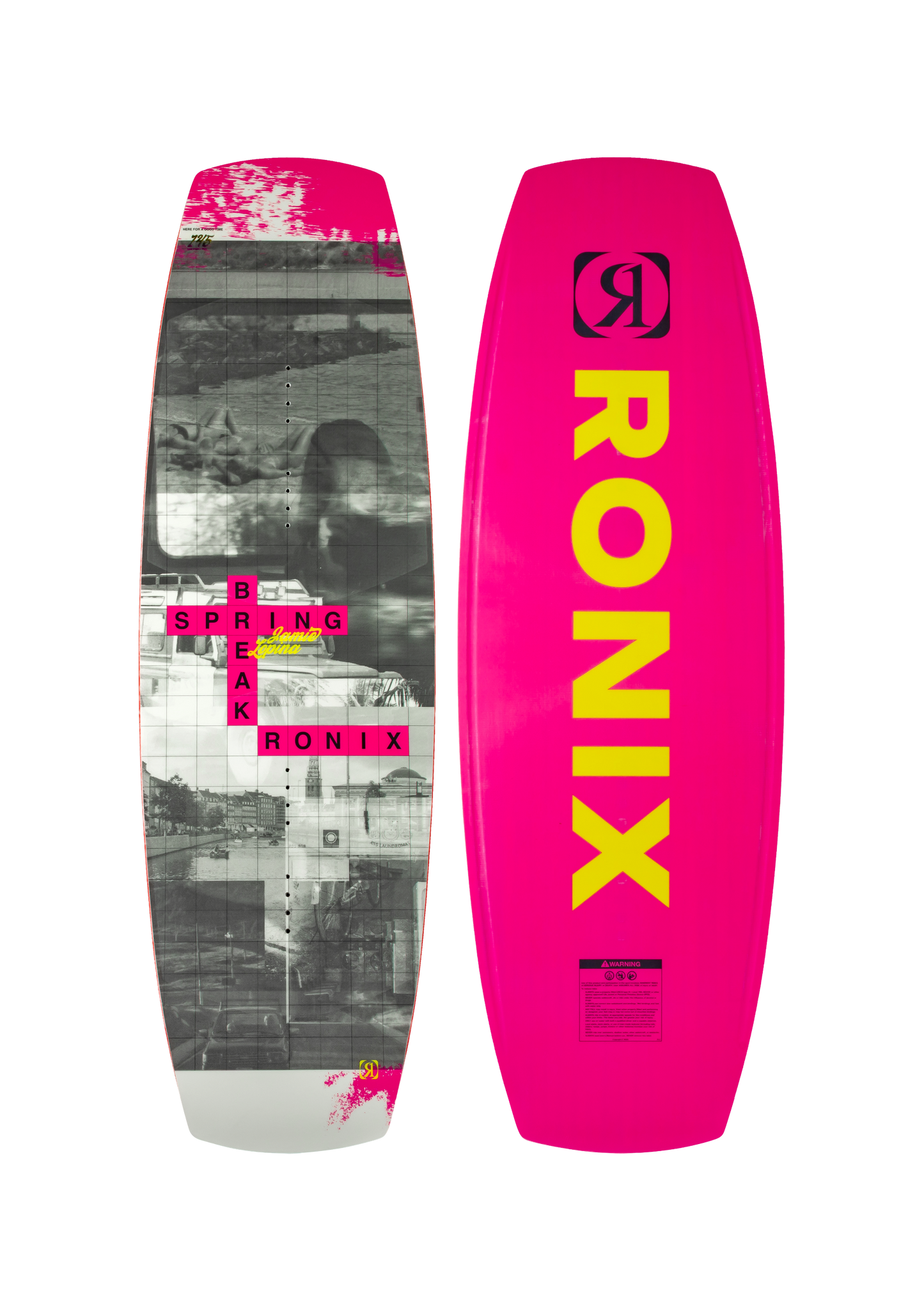 2027 Ronix Spring Break Womens Wakeboard Pink Wordsmith — topsheet and base together