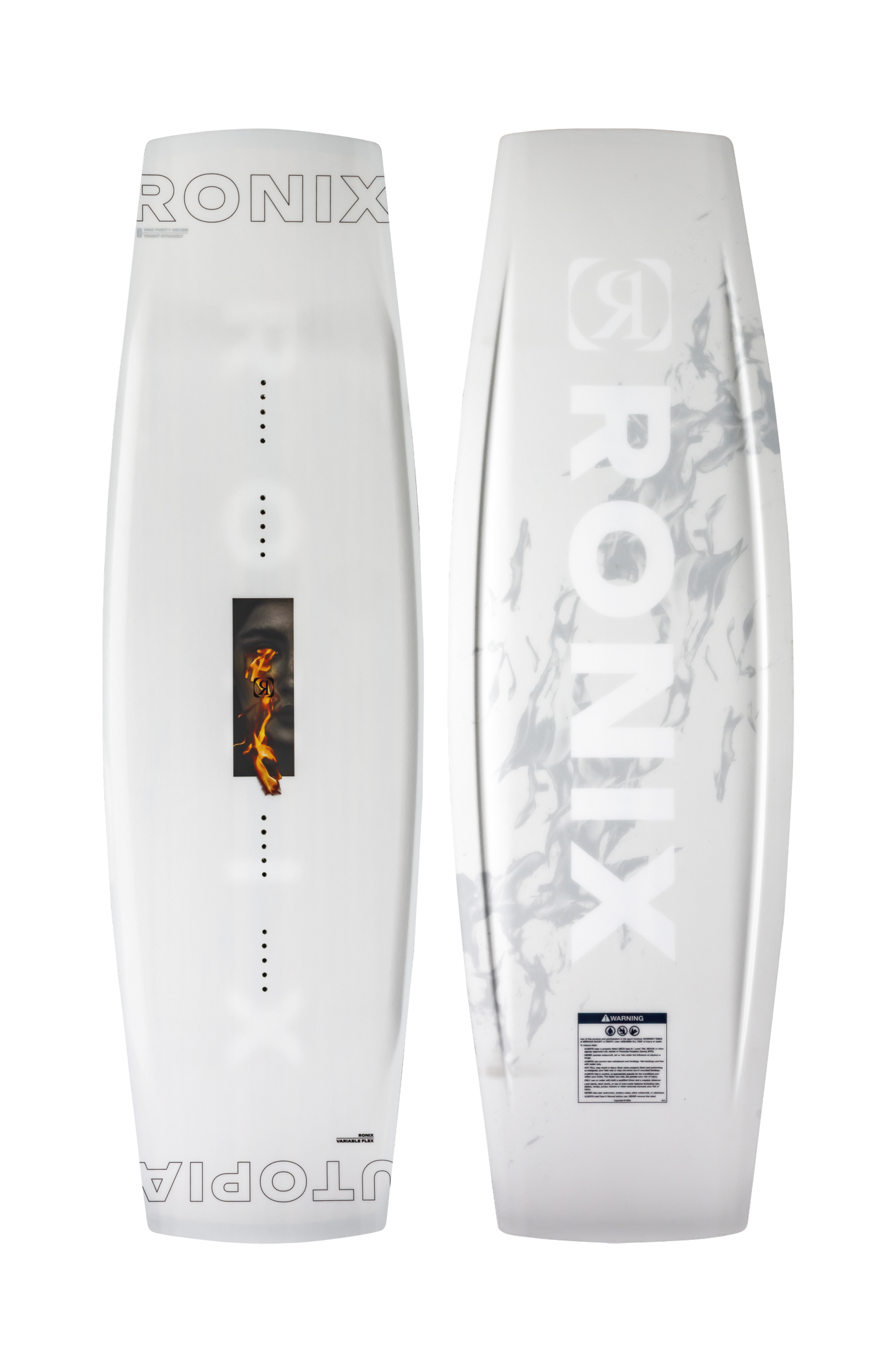 2027 Ronix Utopia Wakeboard White Fire — topsheet and base together
