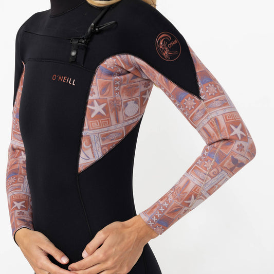 2026 O'Neill Women's Bahia 3/2mm Steamer Chest Zip - Tangerine Tile