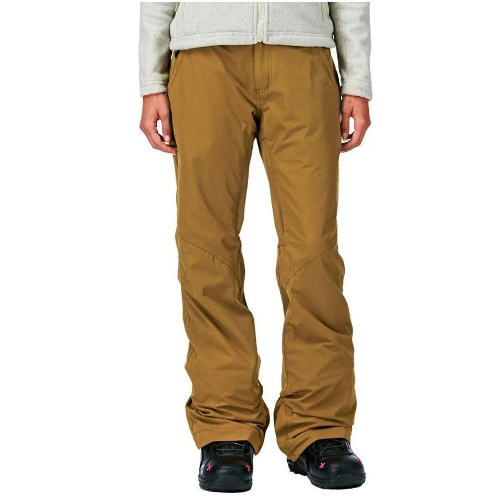 Bonfire Remy women's camel snowboard pants, front view, winter sportswear
