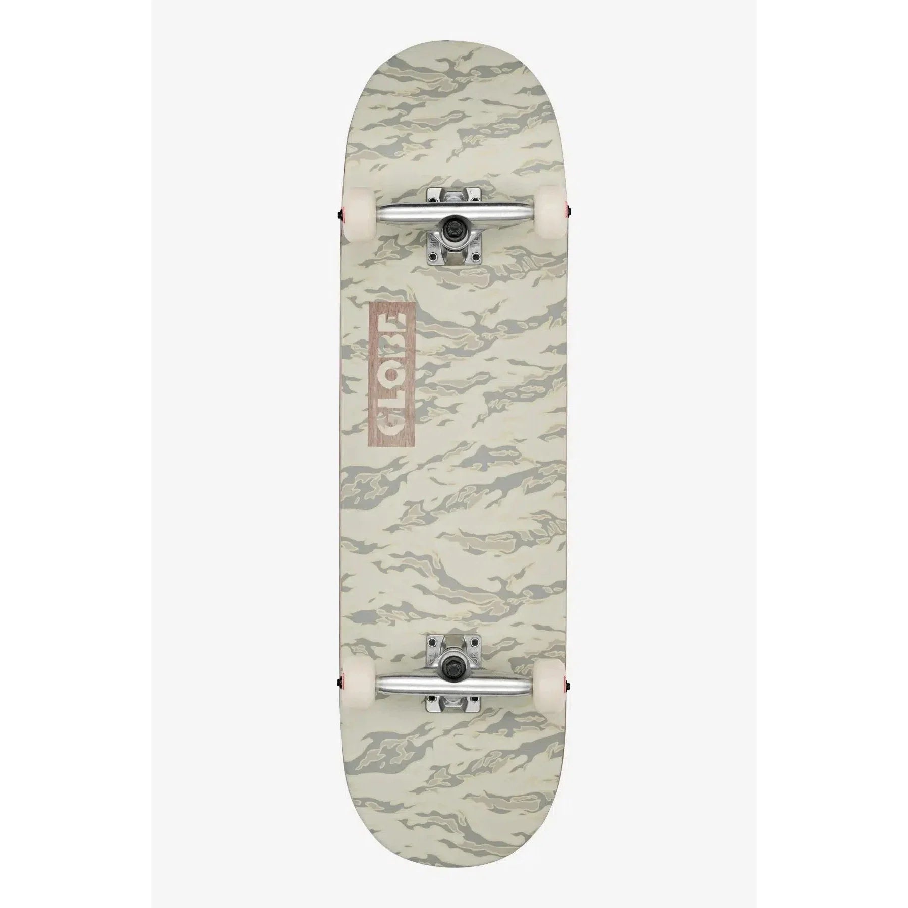 GLOBE logo with skateboarder performing trick outdoors, skateboarding essentials