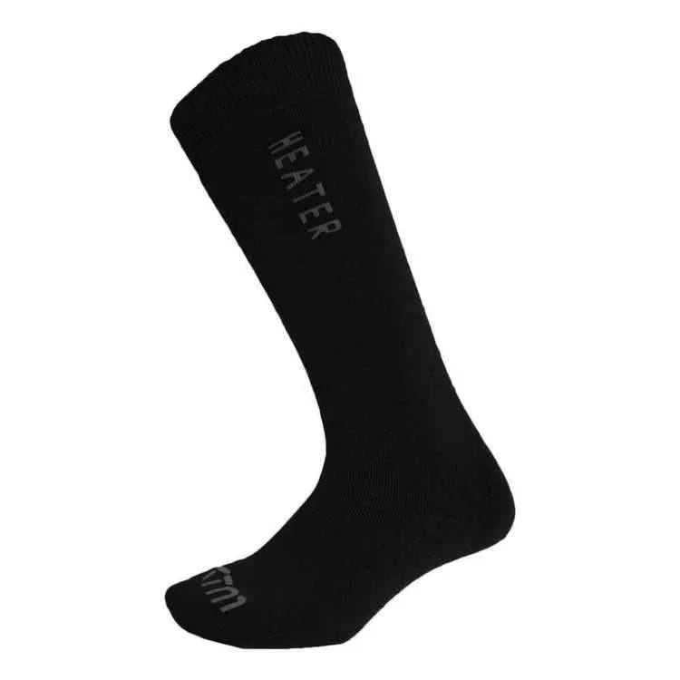 Black snowboard heater sock with white lettering, snowboarding gear at Boardstore Australia
