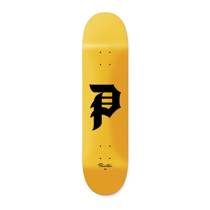 Primitive Dirty P Skateboard Deck Yellow Black 7.75