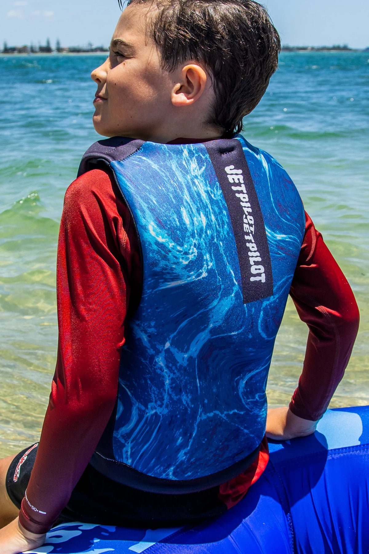 2027 Jetpilot Cause Boys F/E Youth Eco Vest - Black/Blue