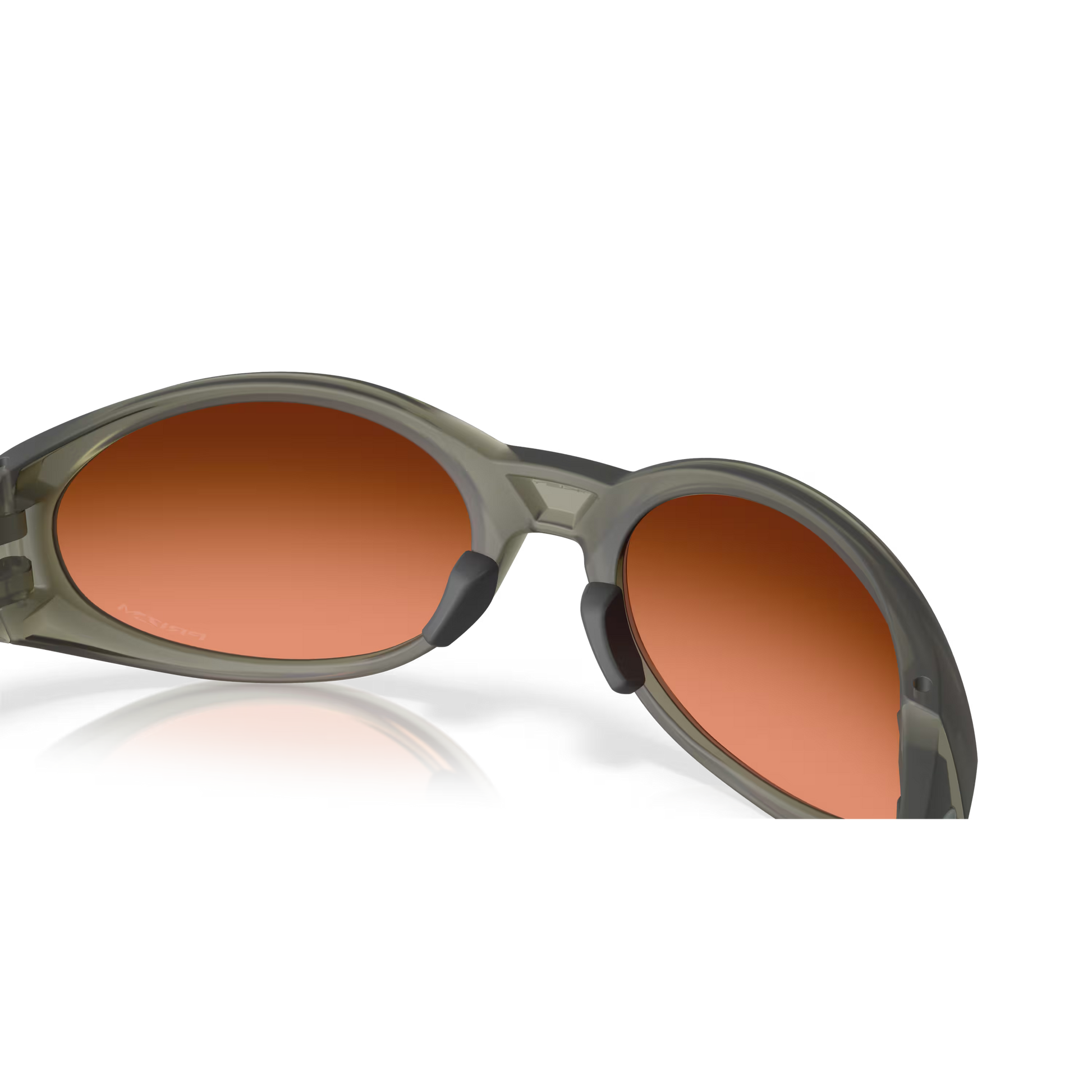 Sunglasses with brown lenses and gray frame on a white background