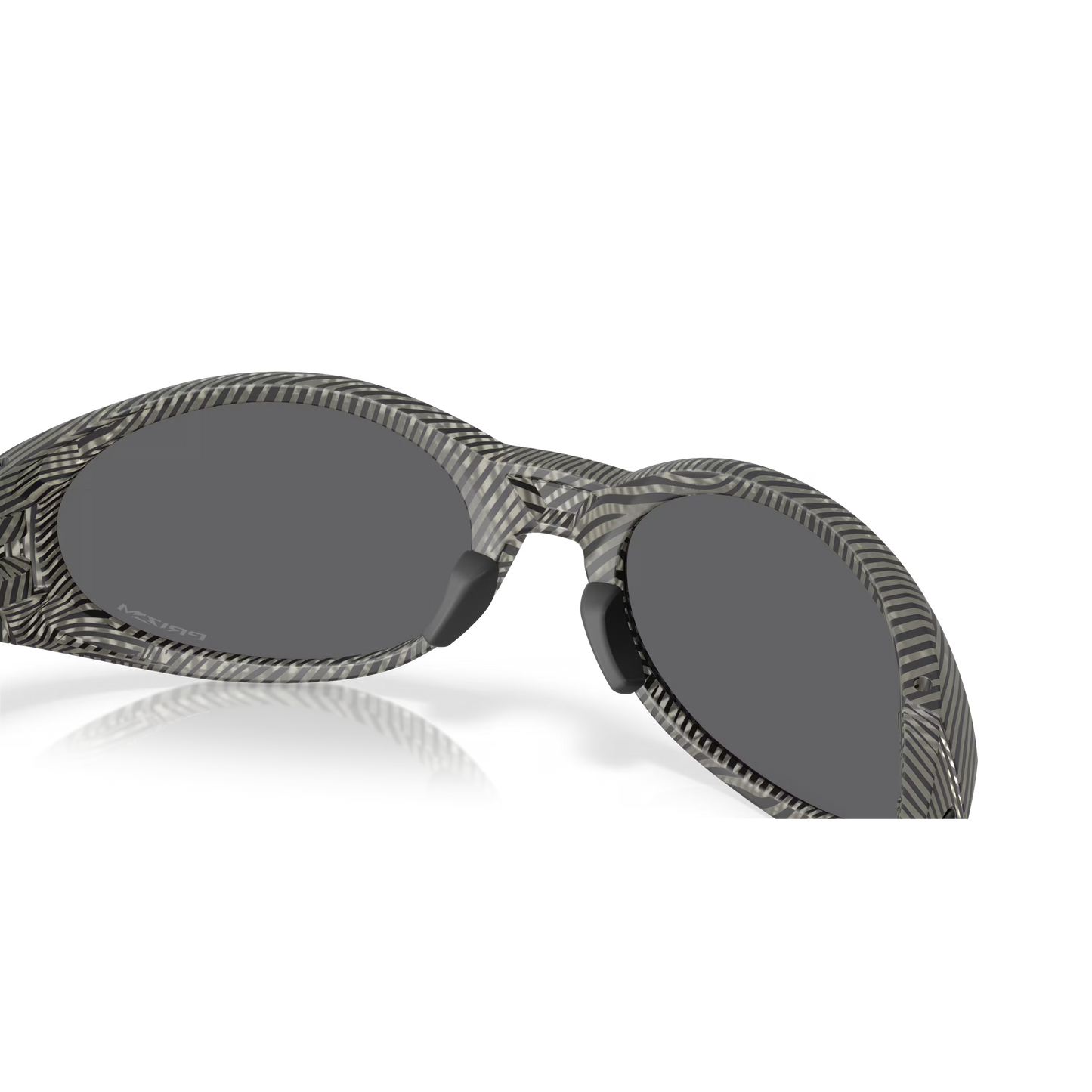 Sunglasses with a patterned frame on a white background