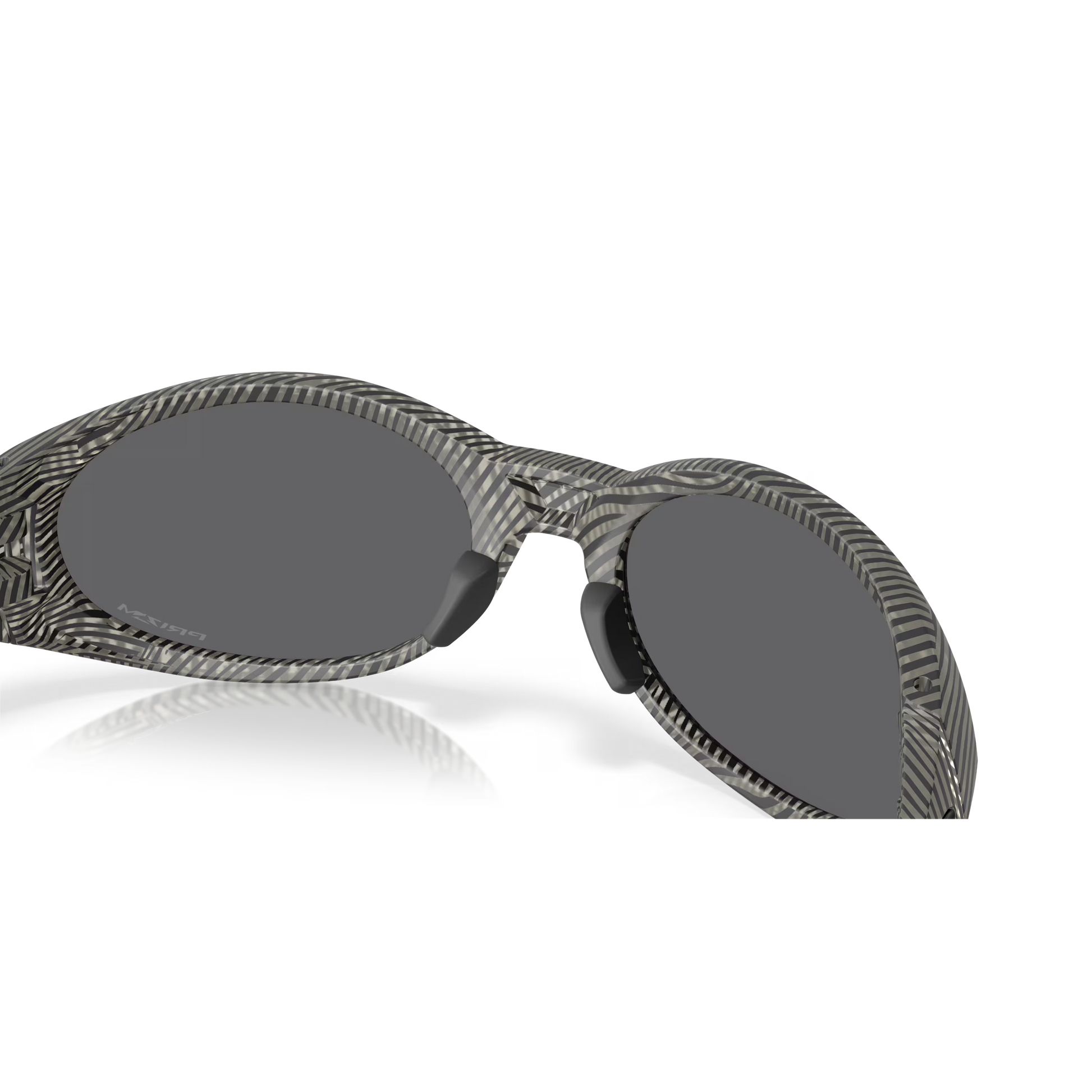 Sunglasses with a patterned frame on a white background