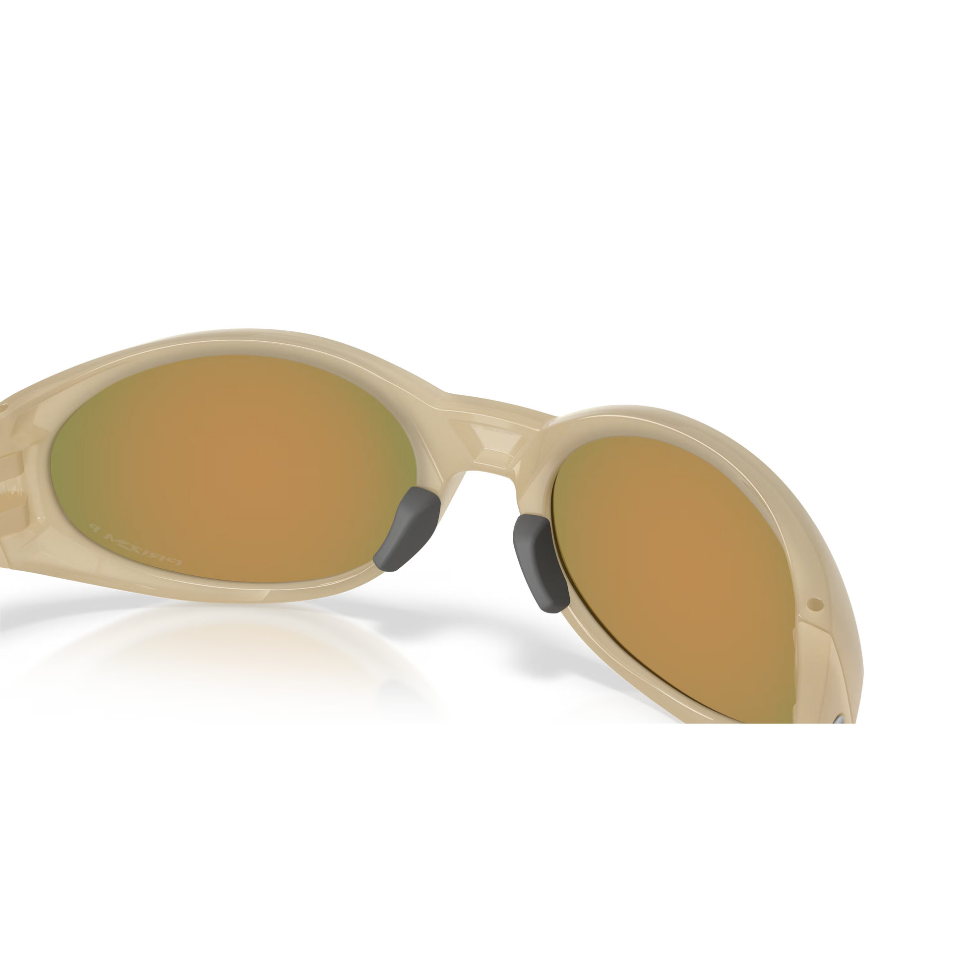 Beige sunglasses with brown lenses on a transparent background