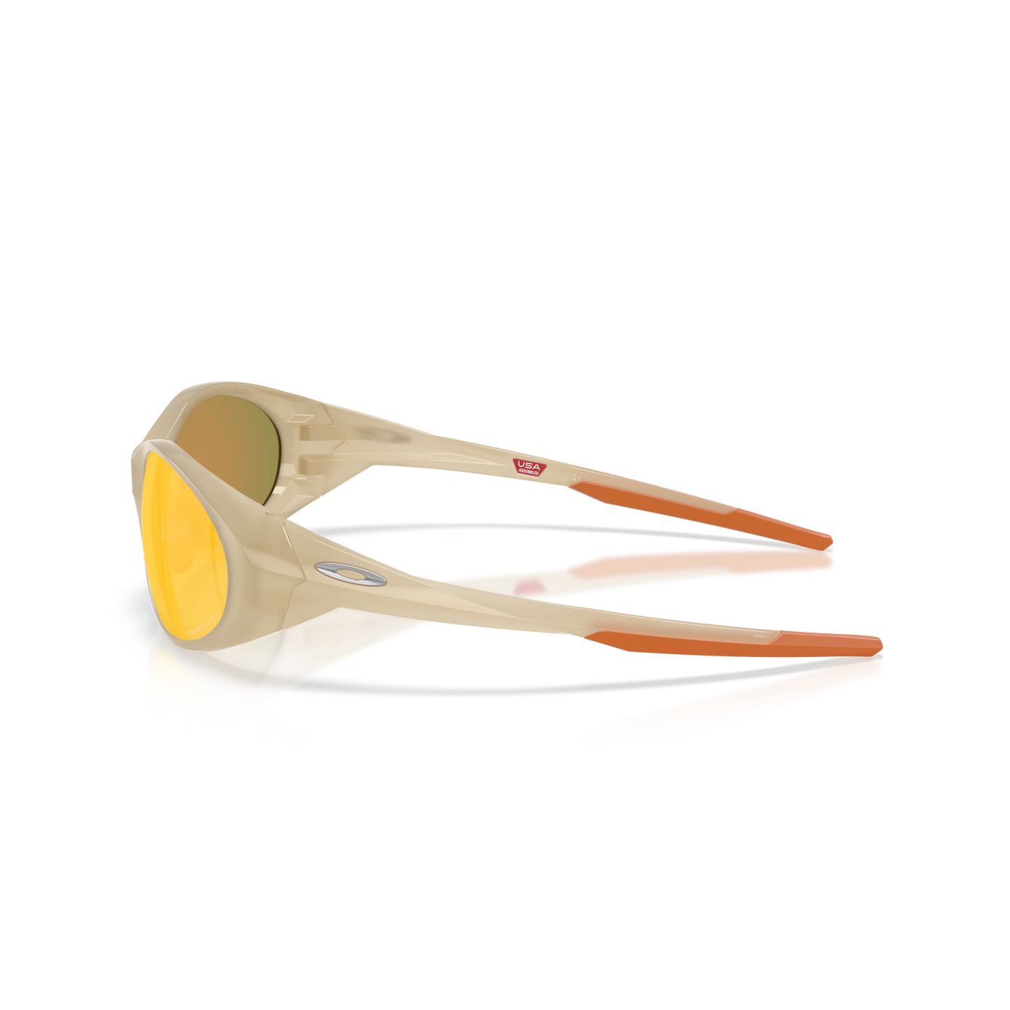 Sunglasses with wooden frame and yellow lenses on a white background