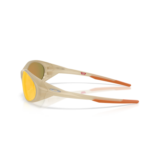 Sunglasses with wooden frame and yellow lenses on a white background