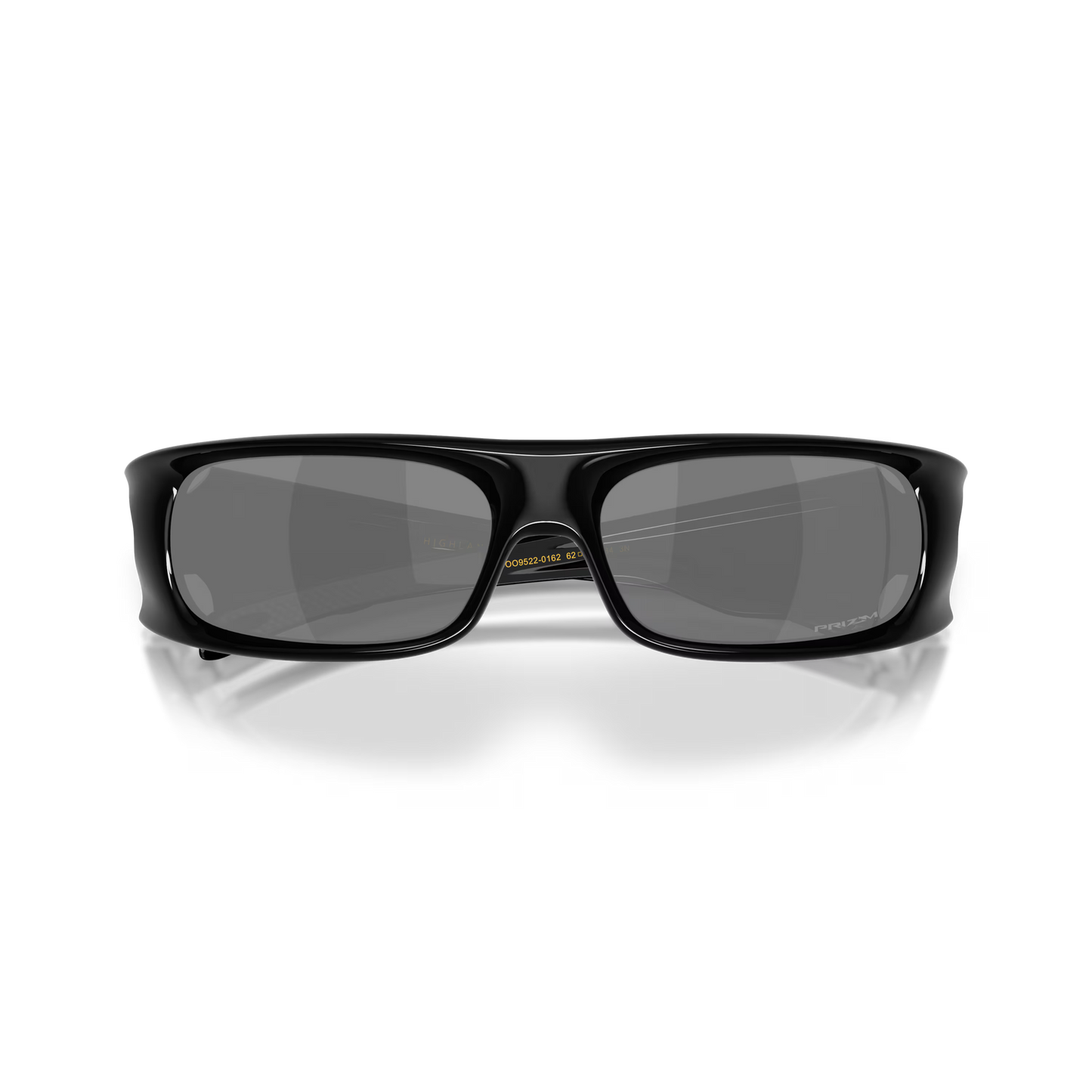 Black sunglasses with dark lenses on a white background