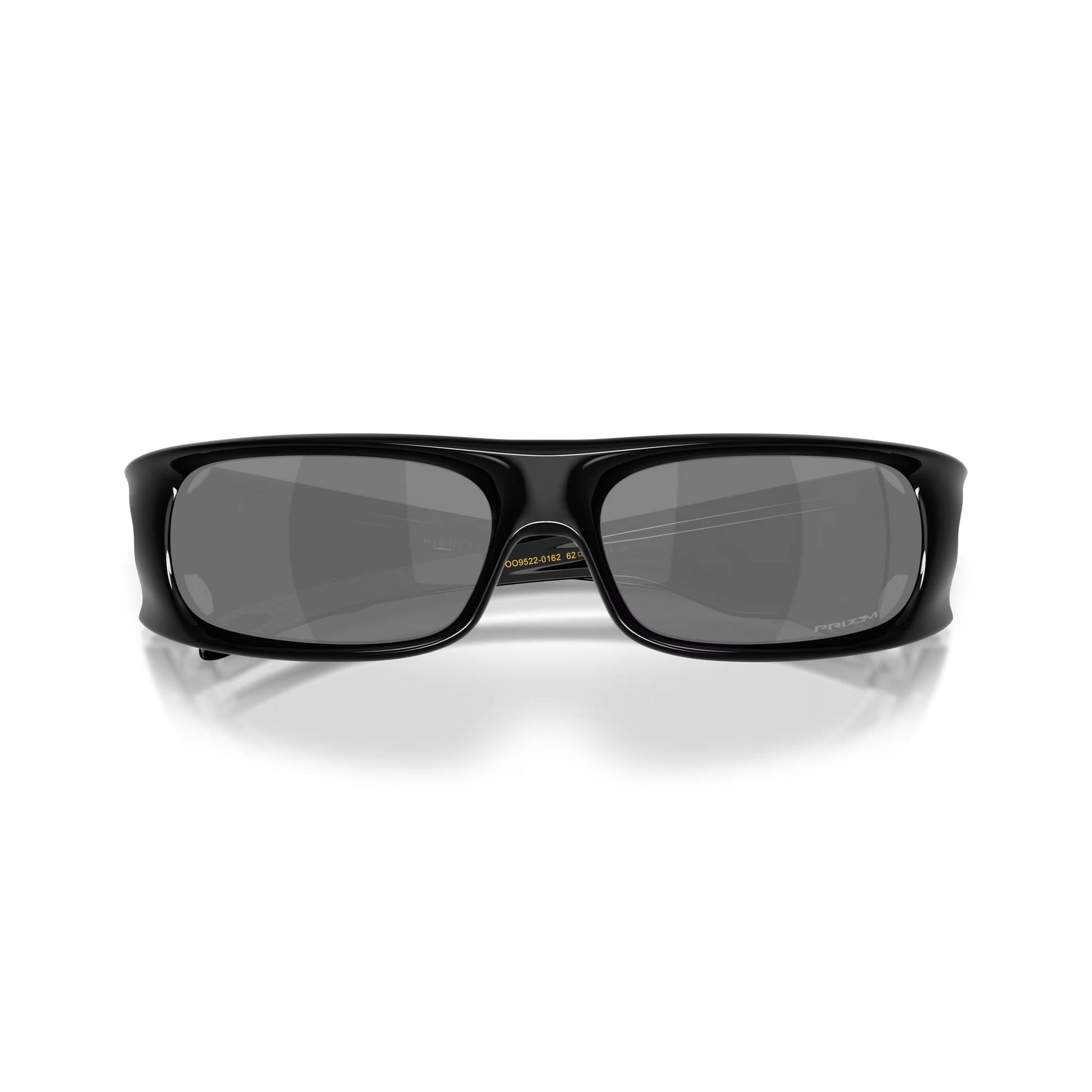 Black sunglasses with dark lenses on a white background