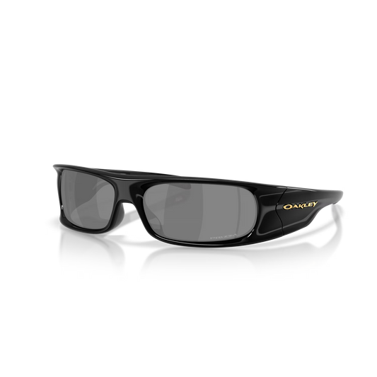 Black Oakley sunglasses on a white background