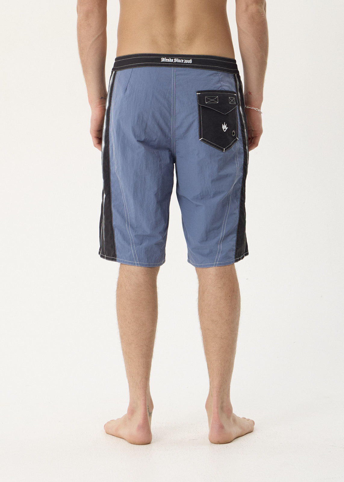 Afends Forum Surf Related V2 Boardshort 22" Slate Blue — back pocket