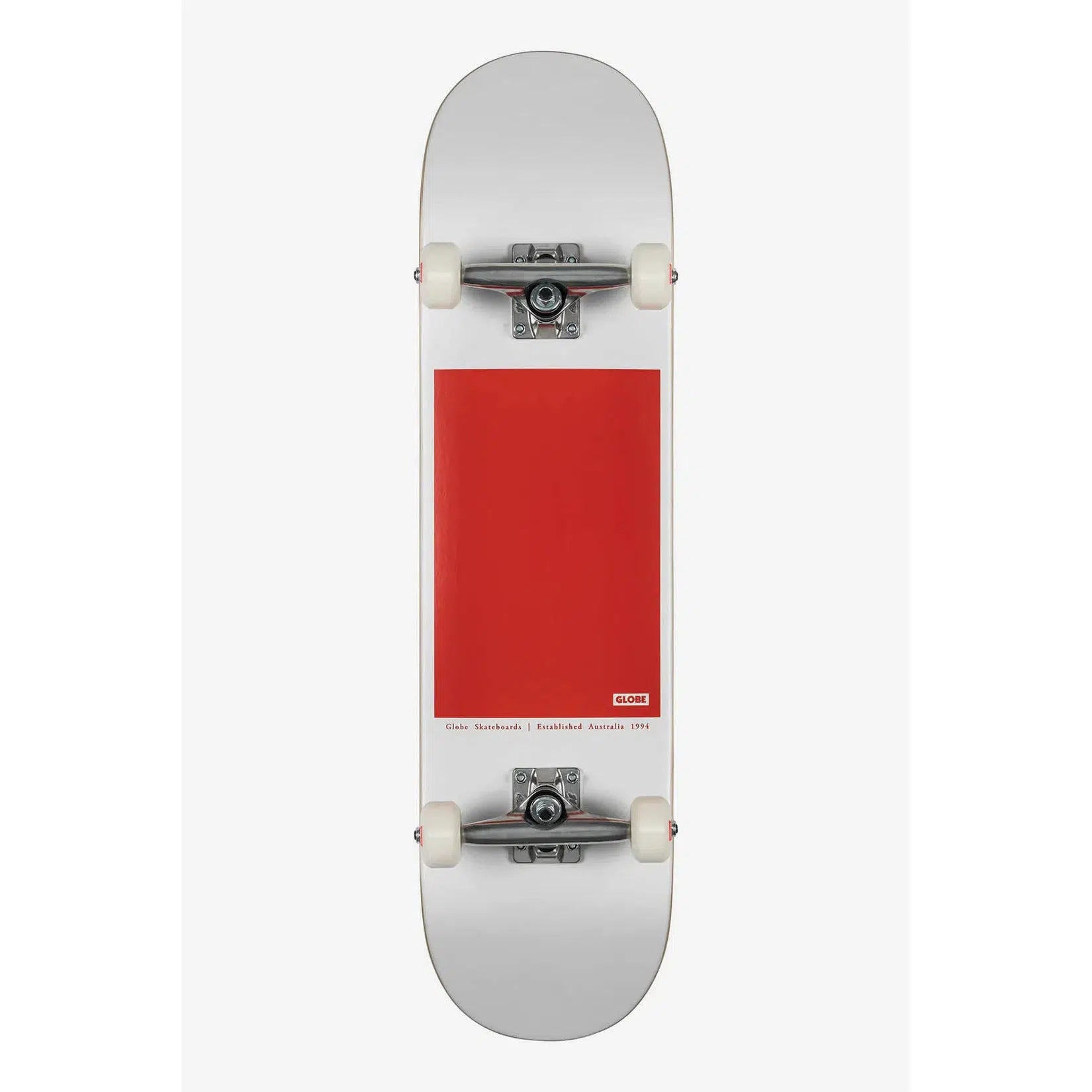 Globe G0 Block Serif 8.0" Complete Skateboard - White/Red