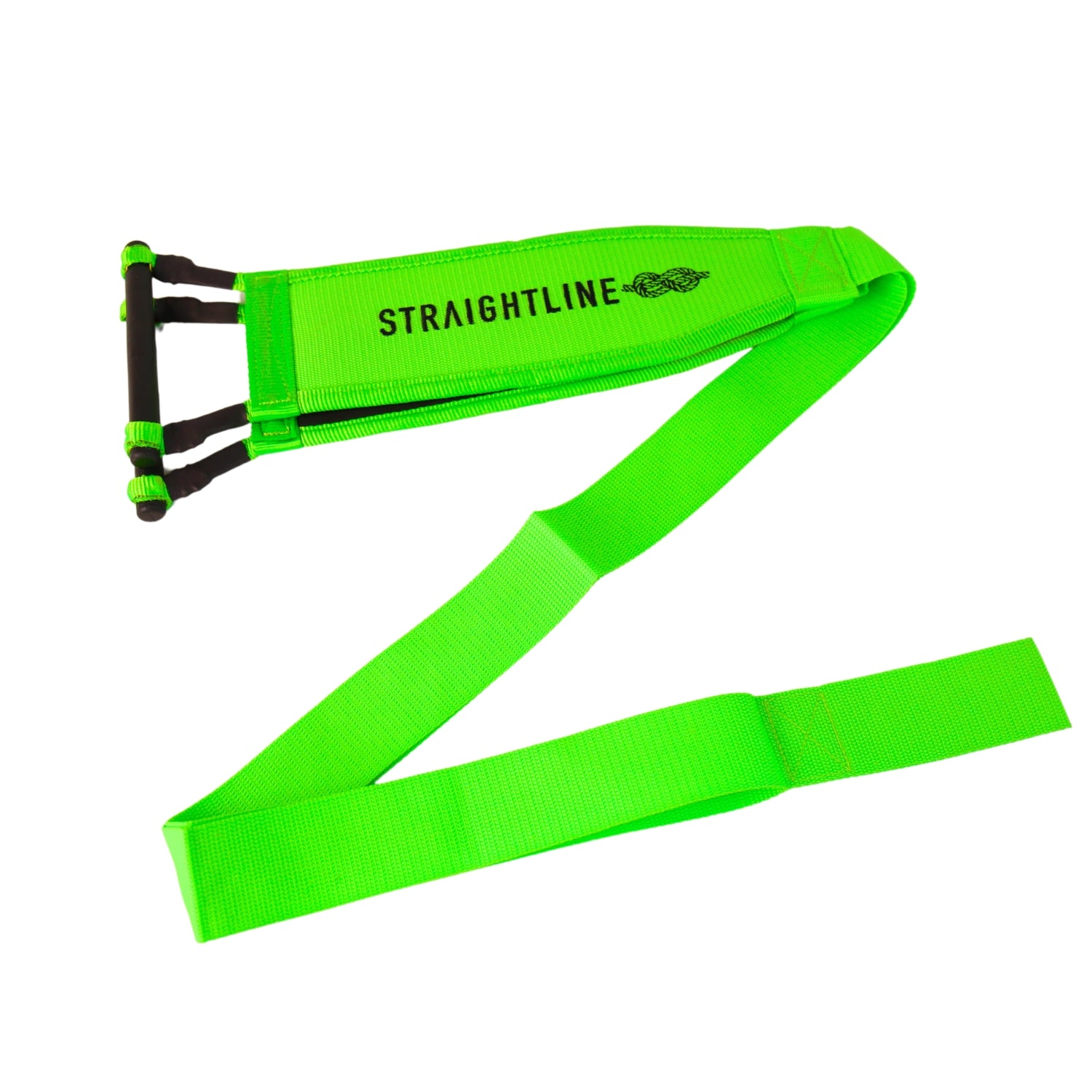2027 Straightline Freestyle Junior Ski Race Handle Lambo Green — full wrap webbing
