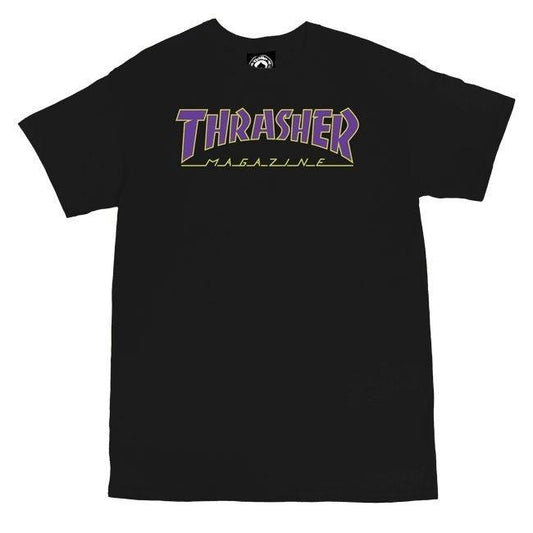 Thrasher Out Outlined T-Shirt - Black