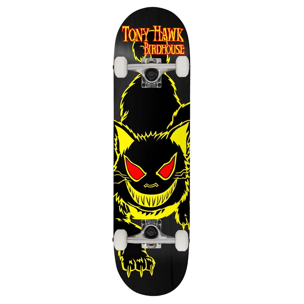 Birdhouse Level 1 Evil Cat Complete Skateboard Yellow 8.25