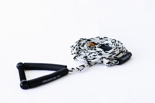 2027 Straightline Combo Wakesurf Rope White — suede memory foam handle and knotted line