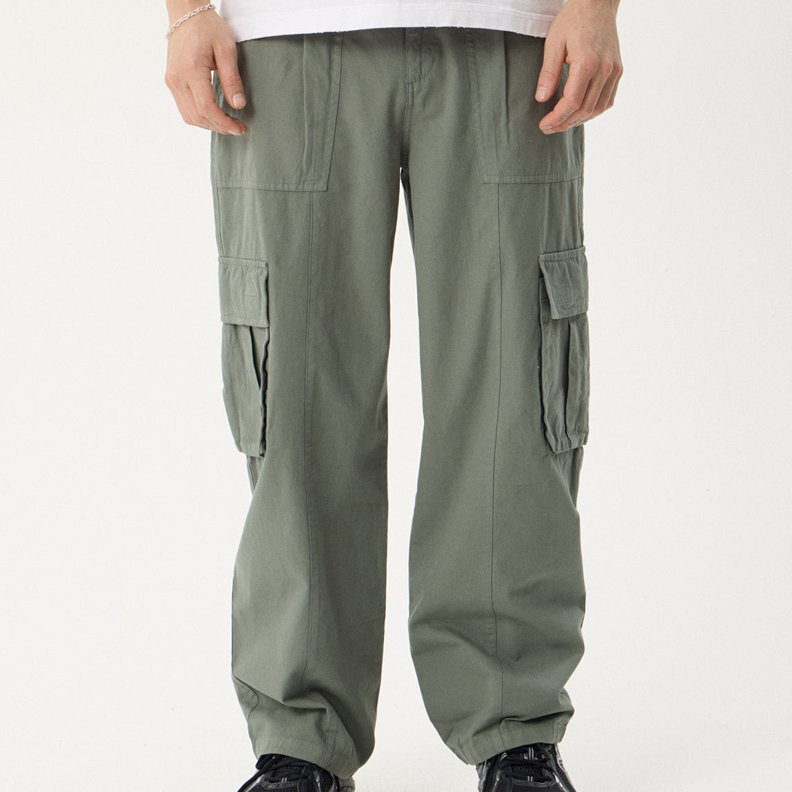 Afends Summit Pleated Cargo Pant Washed Sycamore — front