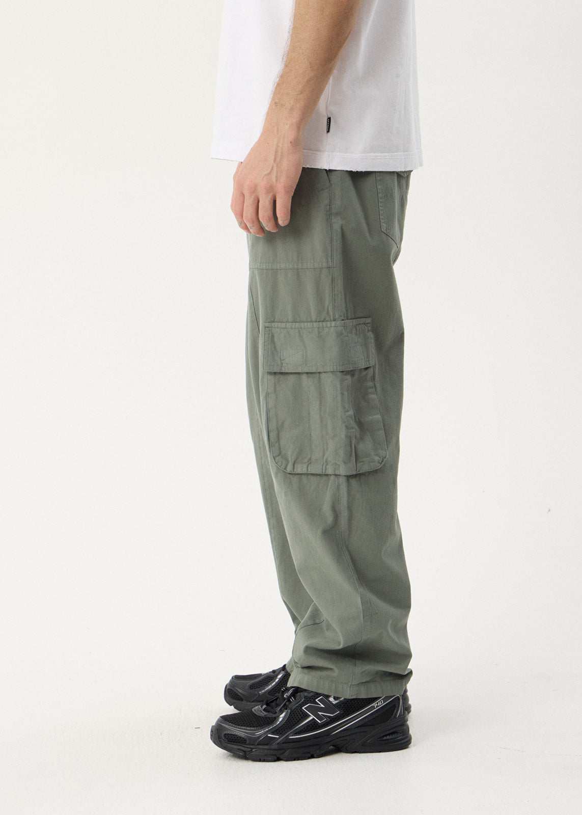 Afends Summit Pleated Cargo Pant Washed Sycamore — back