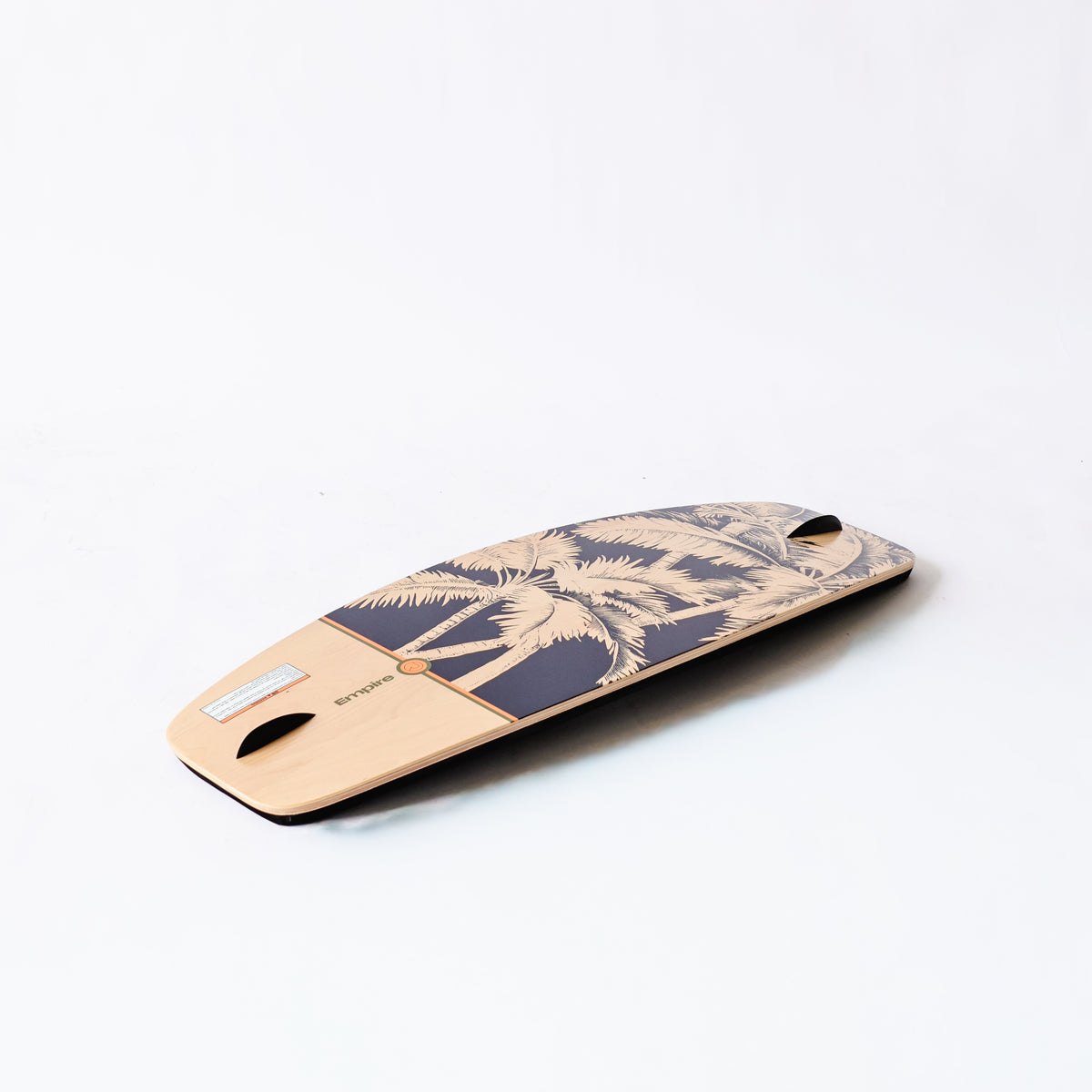 2027 Raptor Empire Wakeskate Blue — base angle with fins